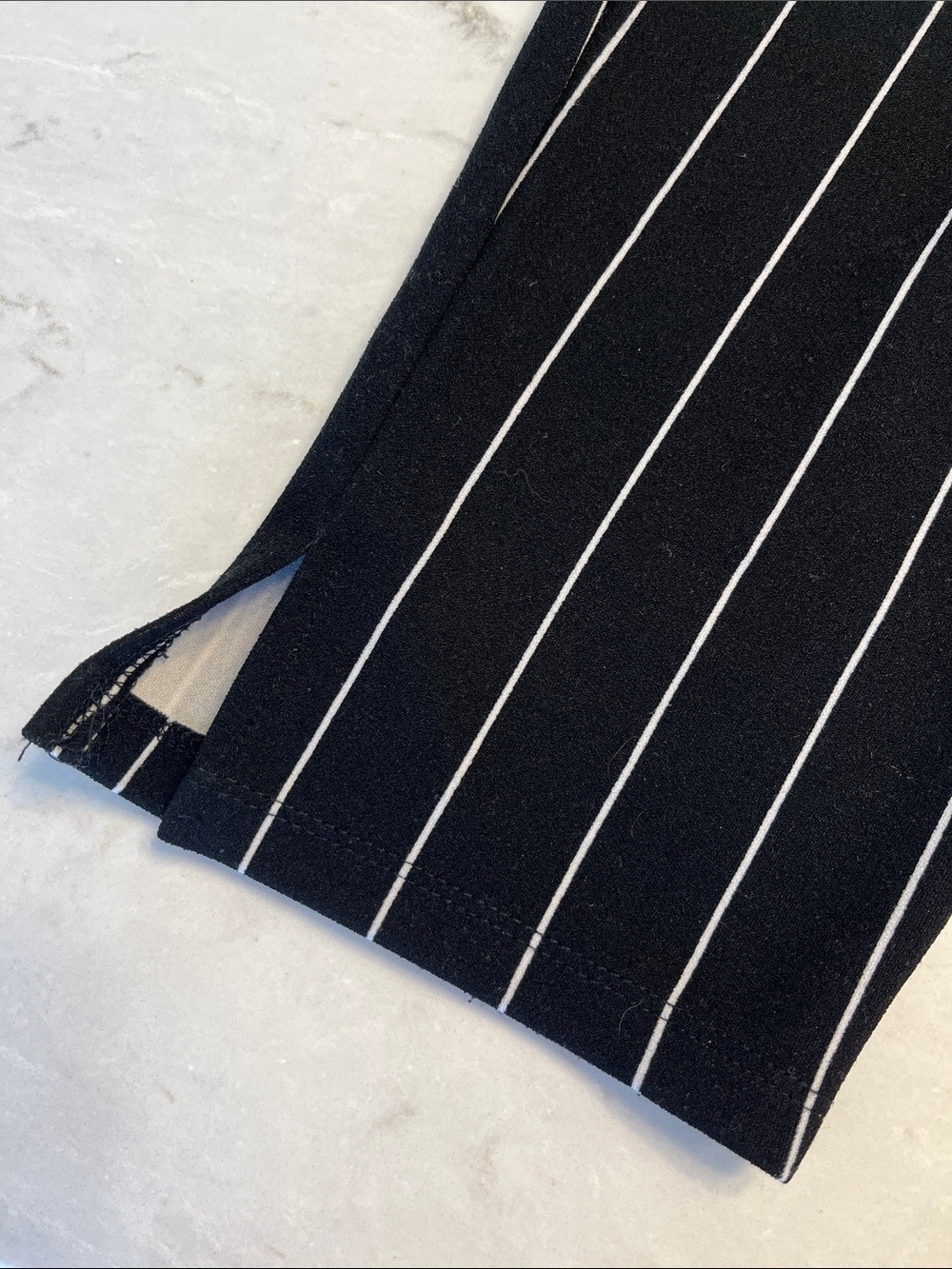 Dynamite Black with White Pinstripe Tie-Waist Dress Pants - Picture 6 of 6